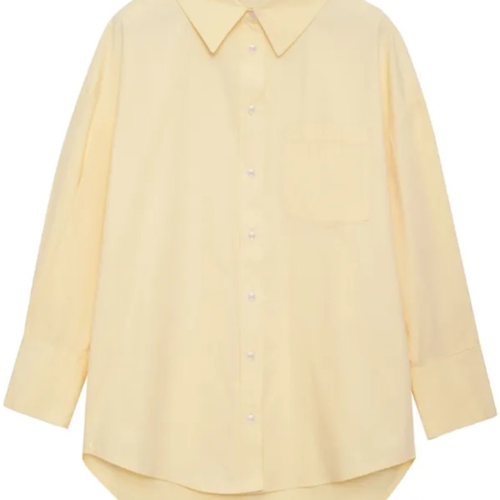 Anine Bing Mika Yellow Button Down Shirt